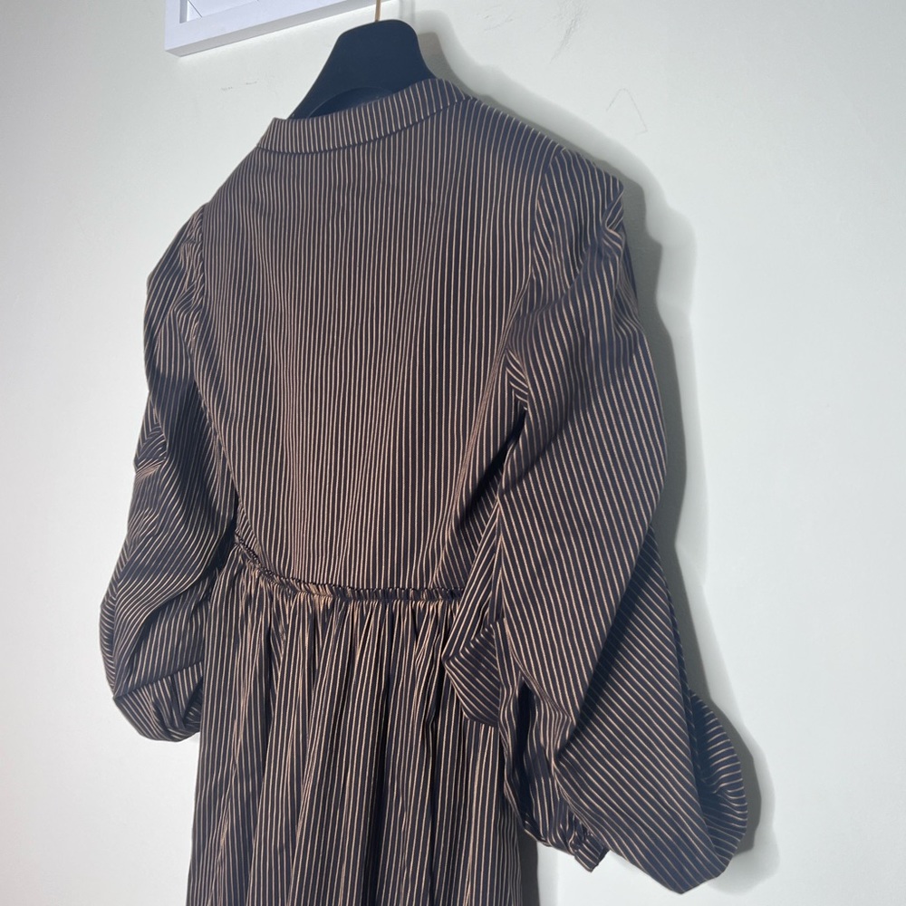 La Ligne Ruched Striped Cotton blend Gitane Dress in Midnight XS - Picture 5 of 7